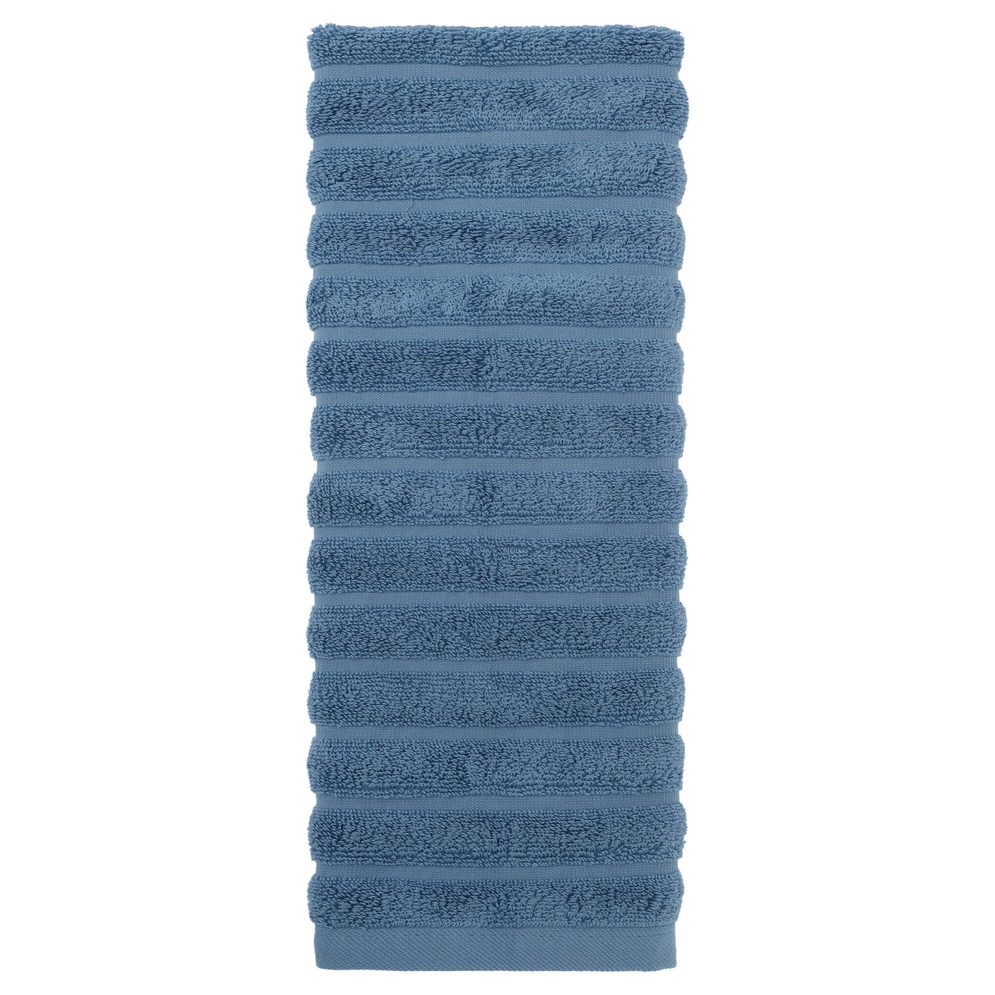 Unique Bargains Cotton Striped Hand Towel for Bathroom 14" x 30"
 Blue 1