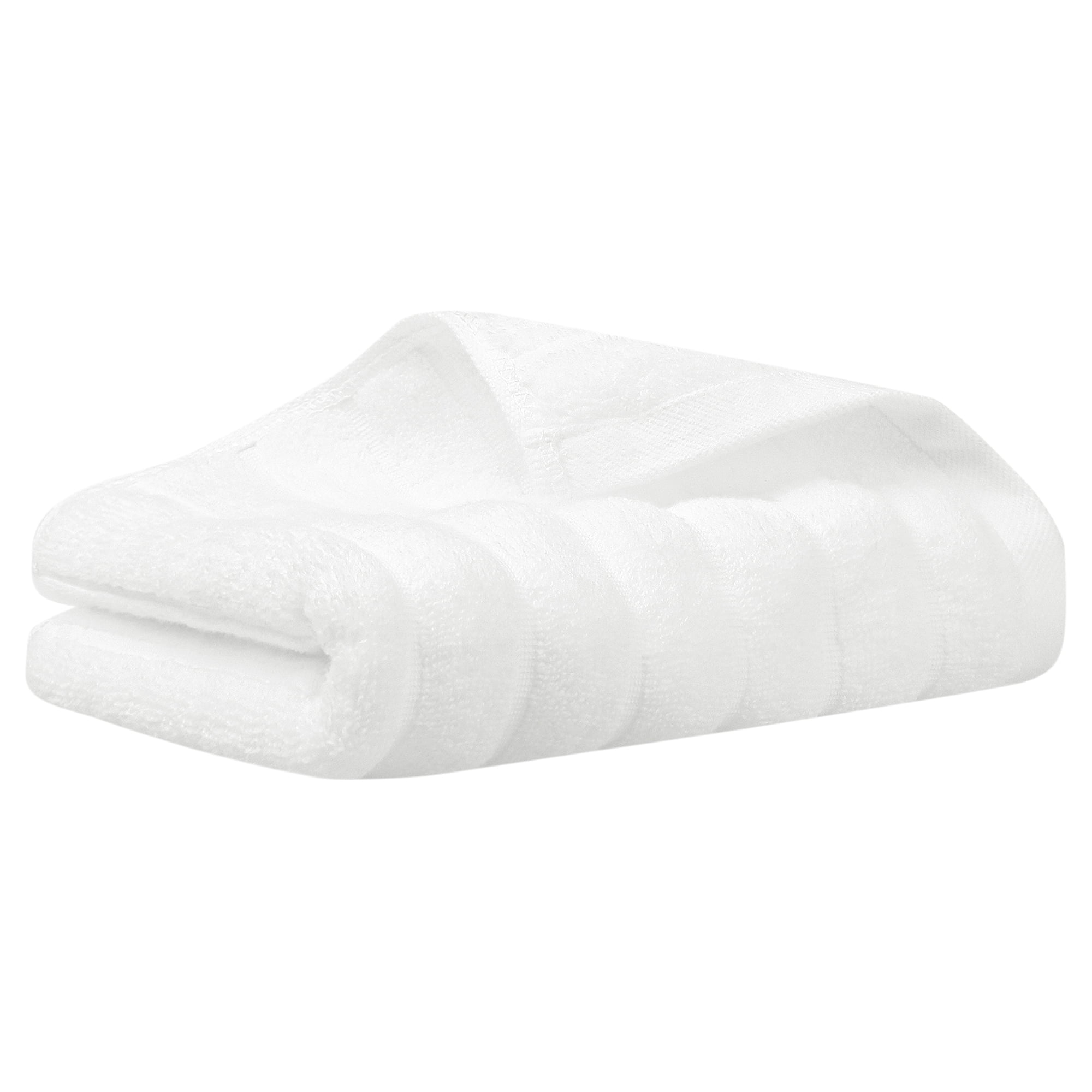 Unique Bargains Cotton Striped Hand Towel for Bathroom 14" x 30"
 White 1
