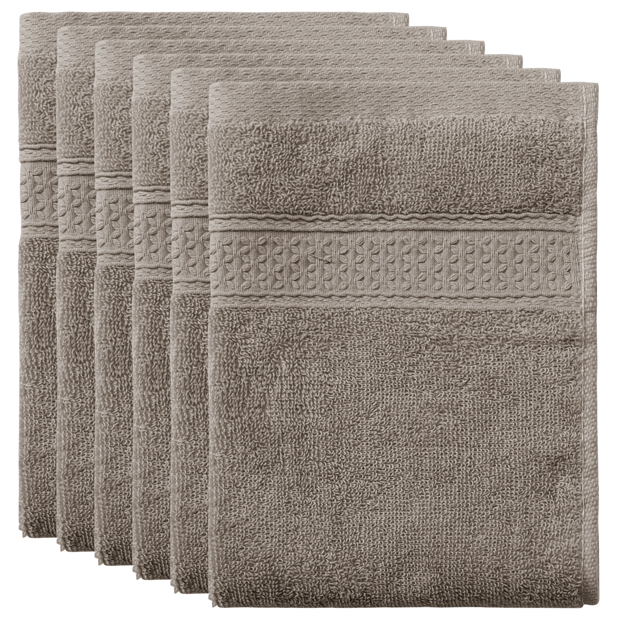 Unique Bargains Cotton Thick and Absorbent Dish Clothes Kitchen Plain Towels 13"x13" Brown