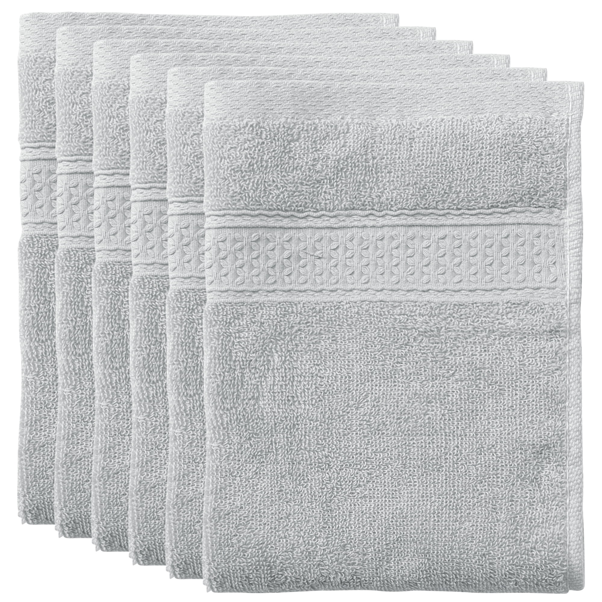 Unique Bargains Cotton Thick and Absorbent Dish Clothes Kitchen Plain Towels 13"x13" Light Gray