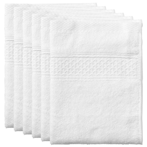 Unique Bargains Cotton Thick and Absorbent Dish Clothes Kitchen Plain Towels 13"x13" White