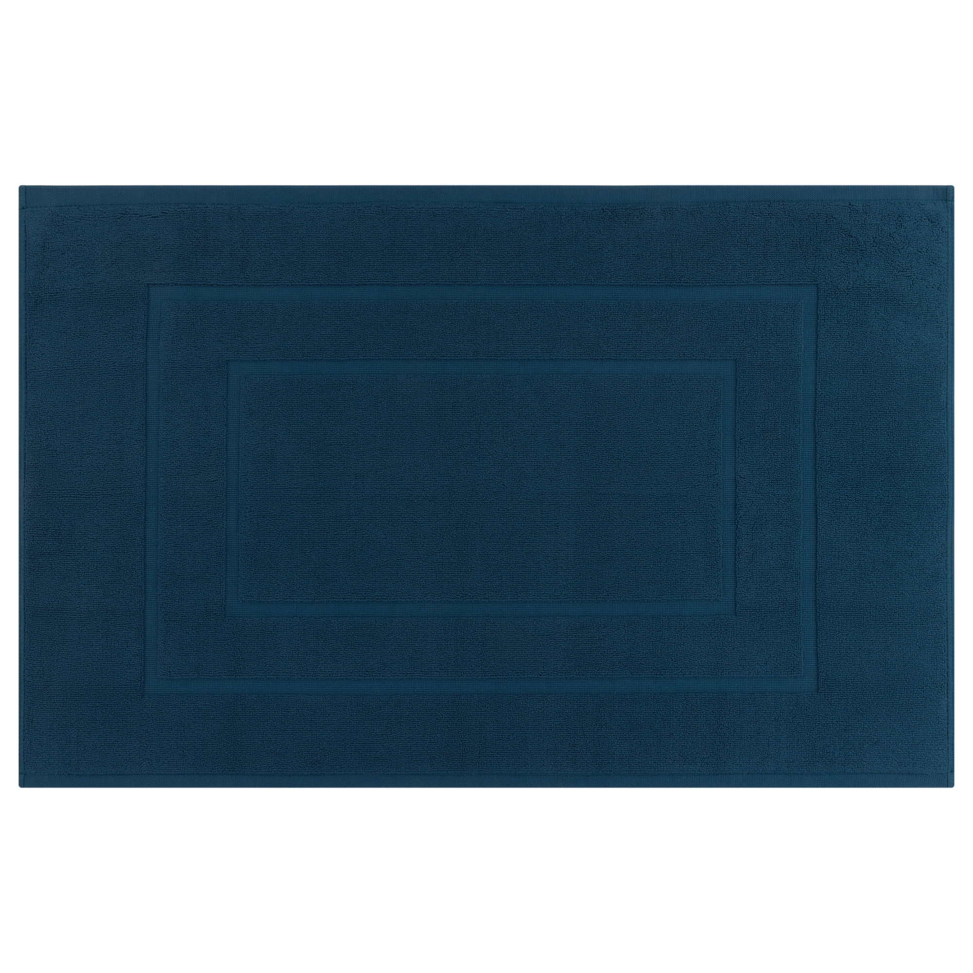 Unique Bargains Cotton Ultra Absorbent Quick Dry Washable Towel Bath Mat Navy Blue