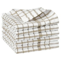 Unique Bargains Cotton Waffle Buffalo Checked Absorbent Kitchen Dish Towels 14"x14" Brown