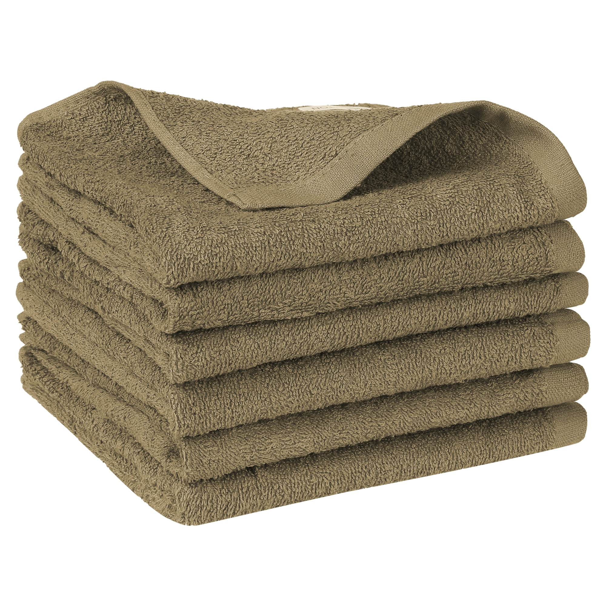 Unique Bargains Cotton Waffle Buffalo Checked Absorbent Kitchen Dish Towels 14"x14" Solid Brown