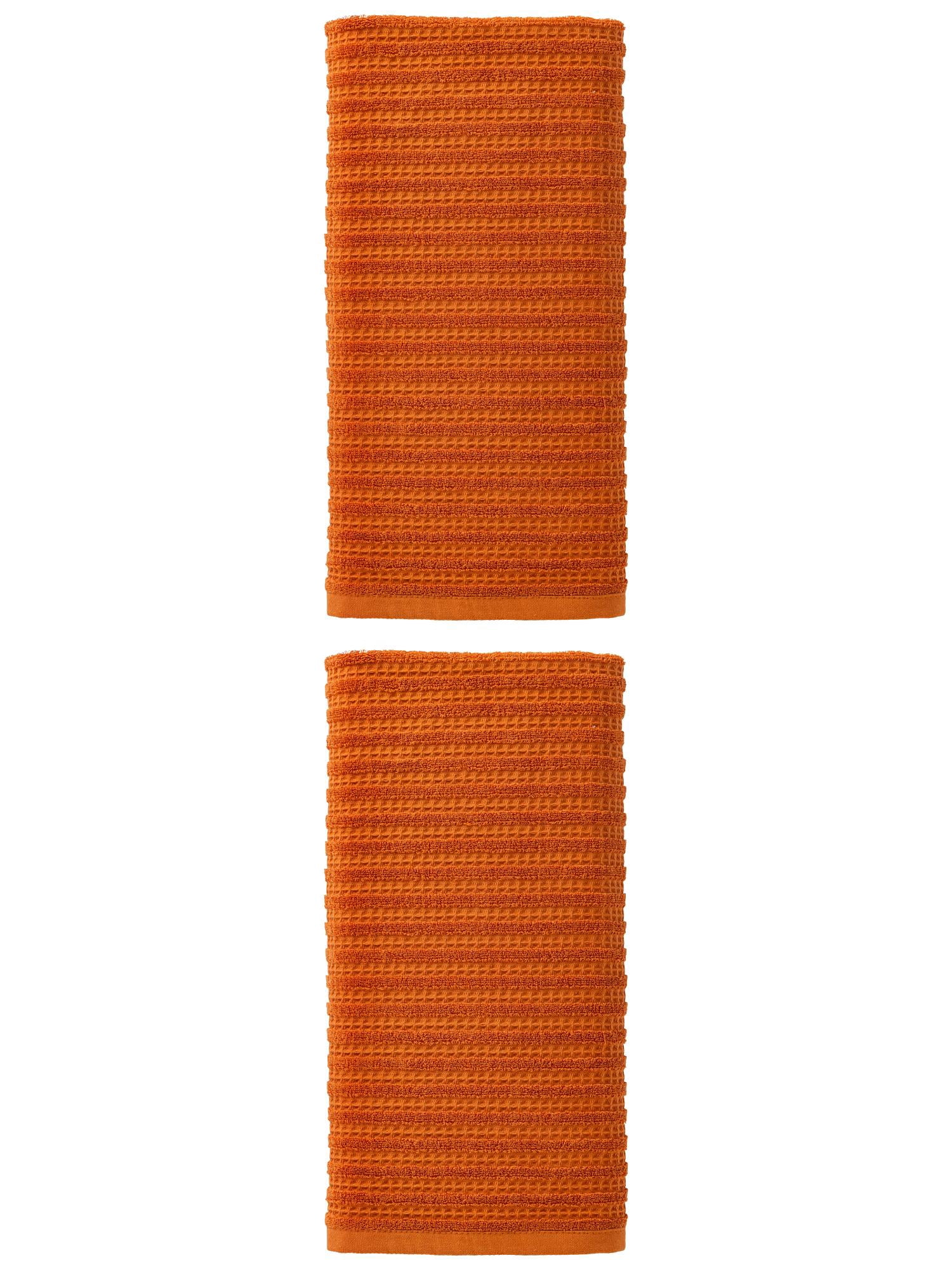 Unique Bargains Cotton Waffle Soft Absorbent Bath Towels 2 Pack Brown 55"x28"