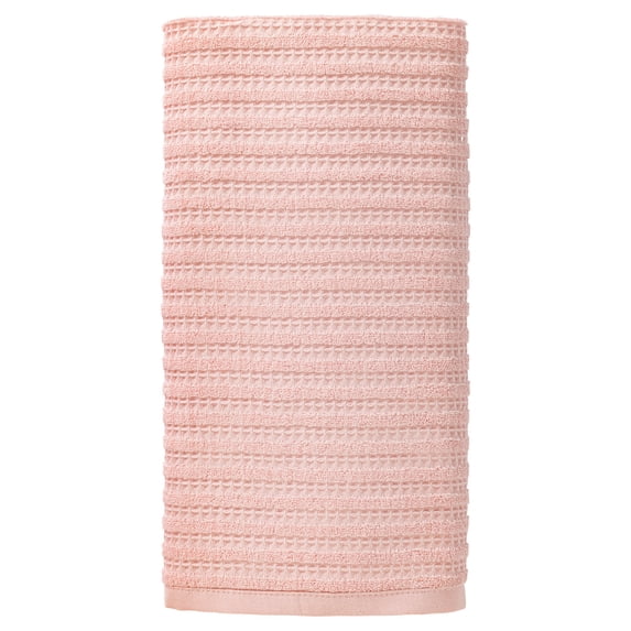 Unique Bargains Cotton Waffle Soft Absorbent Bath Towels Pink 55" x 28"