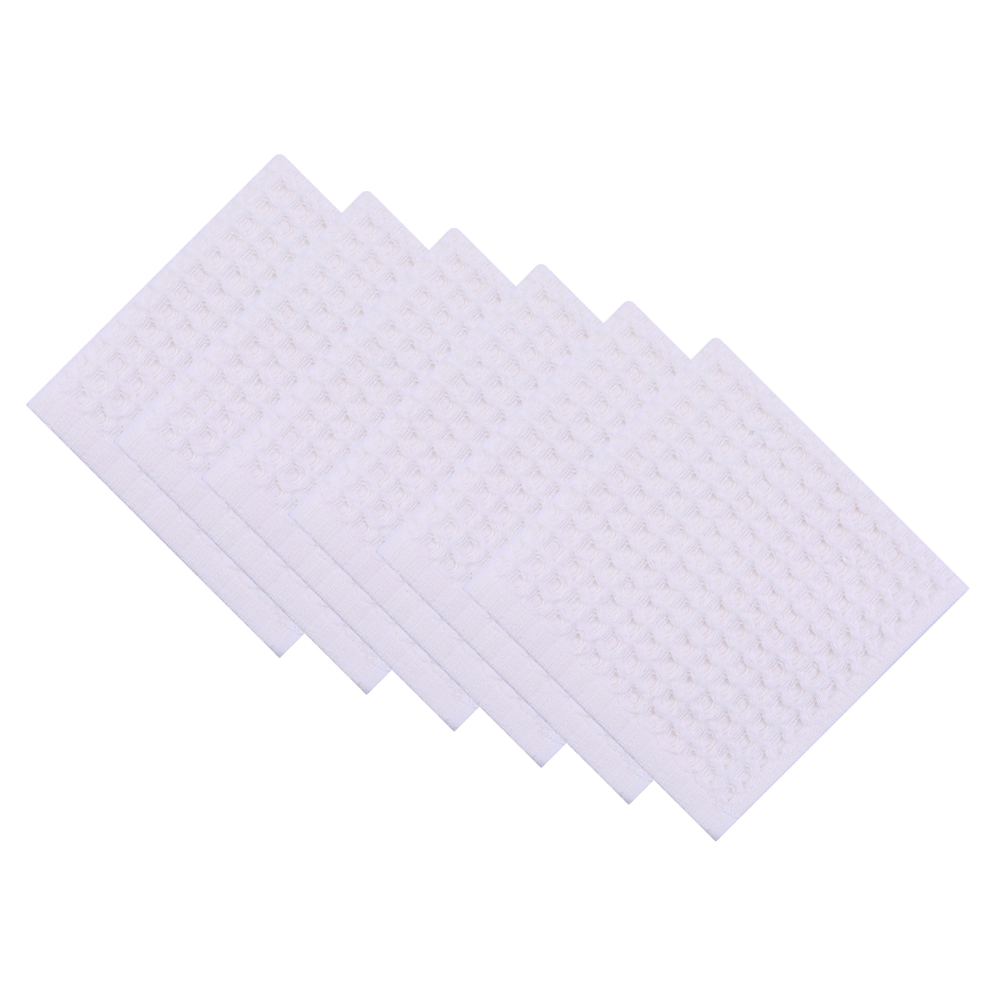 Unique Bargains Cotton Waffle Soft Quick Dry Lint Free Face Cloths 13x13in Light Pink 6pk
