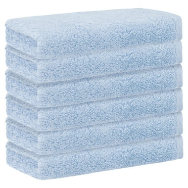 REGALWOVEN Cotton Wash Cloths for Face Striped Face Cloths Highly Absorbent Towels Blue