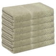 thumbnail image 1 of Unique Bargains Cotton Wash Cloths for Face Striped Face Cloths Highly Absorbent Towels Khaki, 1 of 7
