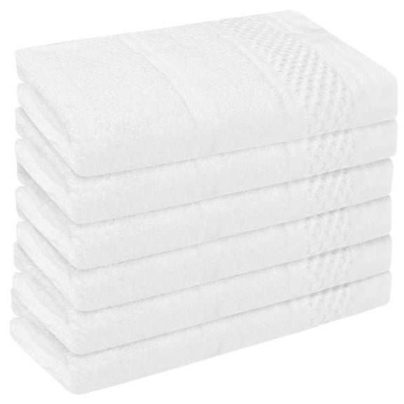 Unique Bargains Cotton Wash Cloths for Face Striped Face Cloths Highly Absorbent Towels White