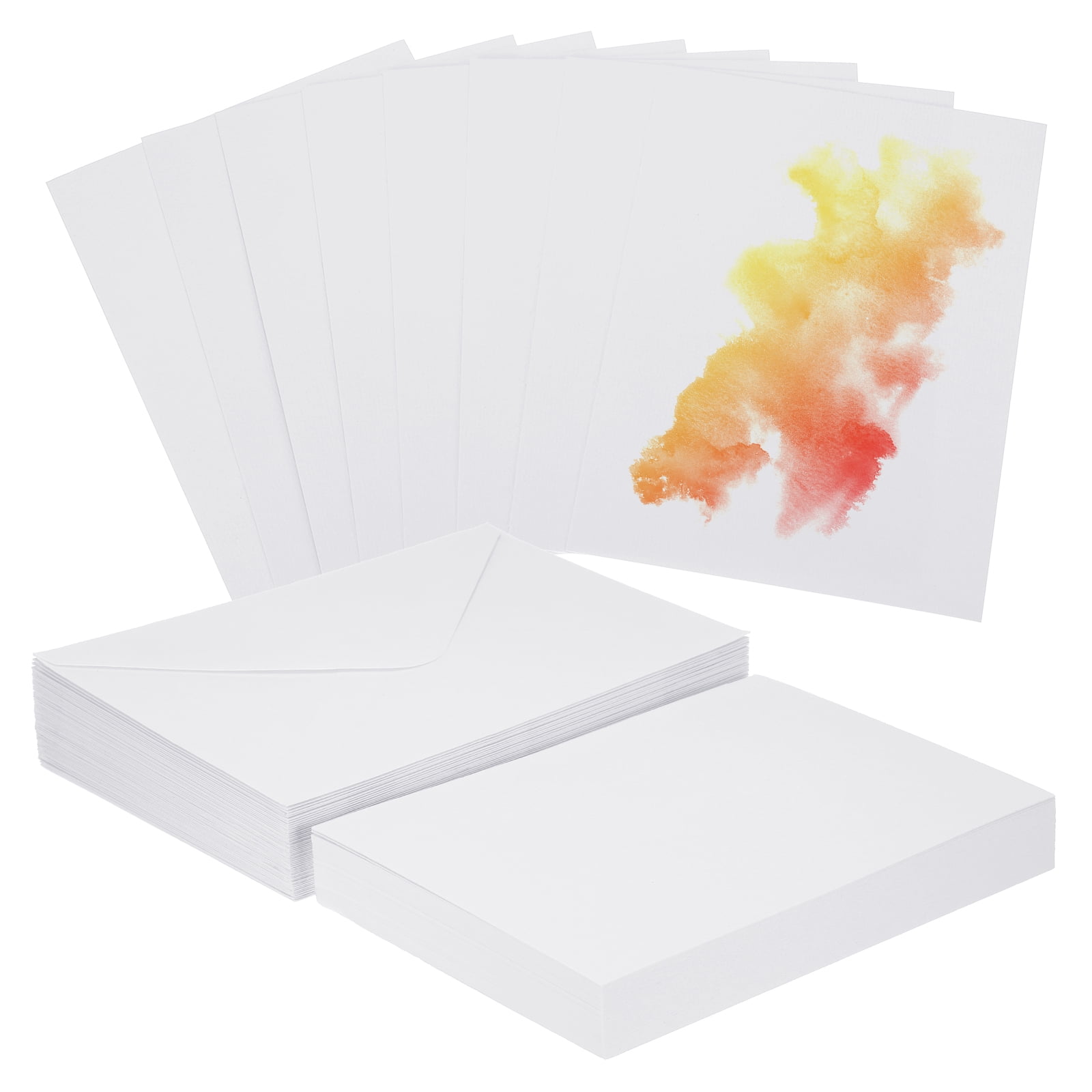 Unique Bargains Cotton Watercolor Cards with Envelopes for Art Projects 50 Sets
