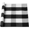 thumbnail image 1 of Unique Bargains Cotton Woven Checkered Area Rugs Floor Rug Carpet Mat Black & White 71"x24", 1 of 8