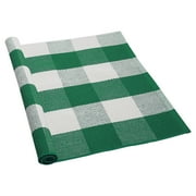 Unique Bargains Cotton Woven Checkered Area Rugs Floor Rug Carpet Mat Green & White 35"x24"