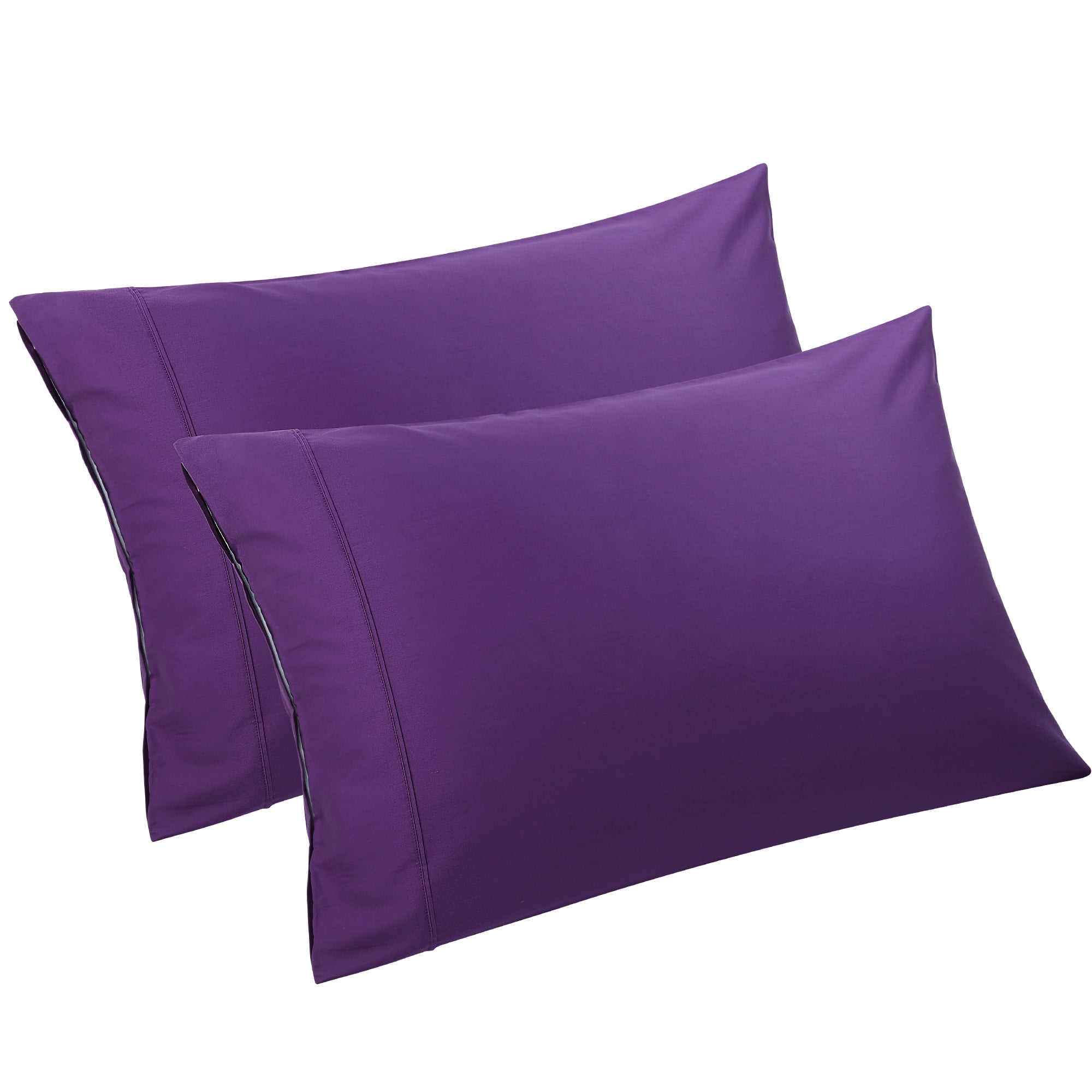 Unique Bargains Cotton Zipper Closure Pillowcase Set of 2 Grape King