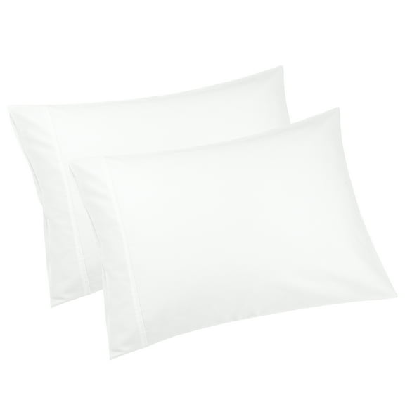 Unique Bargains Cotton Zipper Closure Pillowcase Set of 2 White Queen