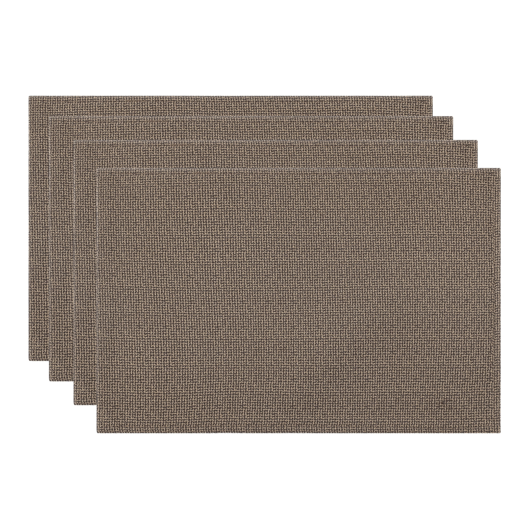 Unique Bargains Cotton and Linen 4Pcs Rustic Table Mats Dark Brown 18.1x11.8inch