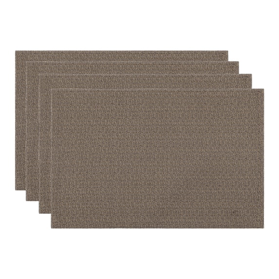 Unique Bargains Cotton and Linen 4Pcs Rustic Table Mats Dark Brown 18.1x11.8inch