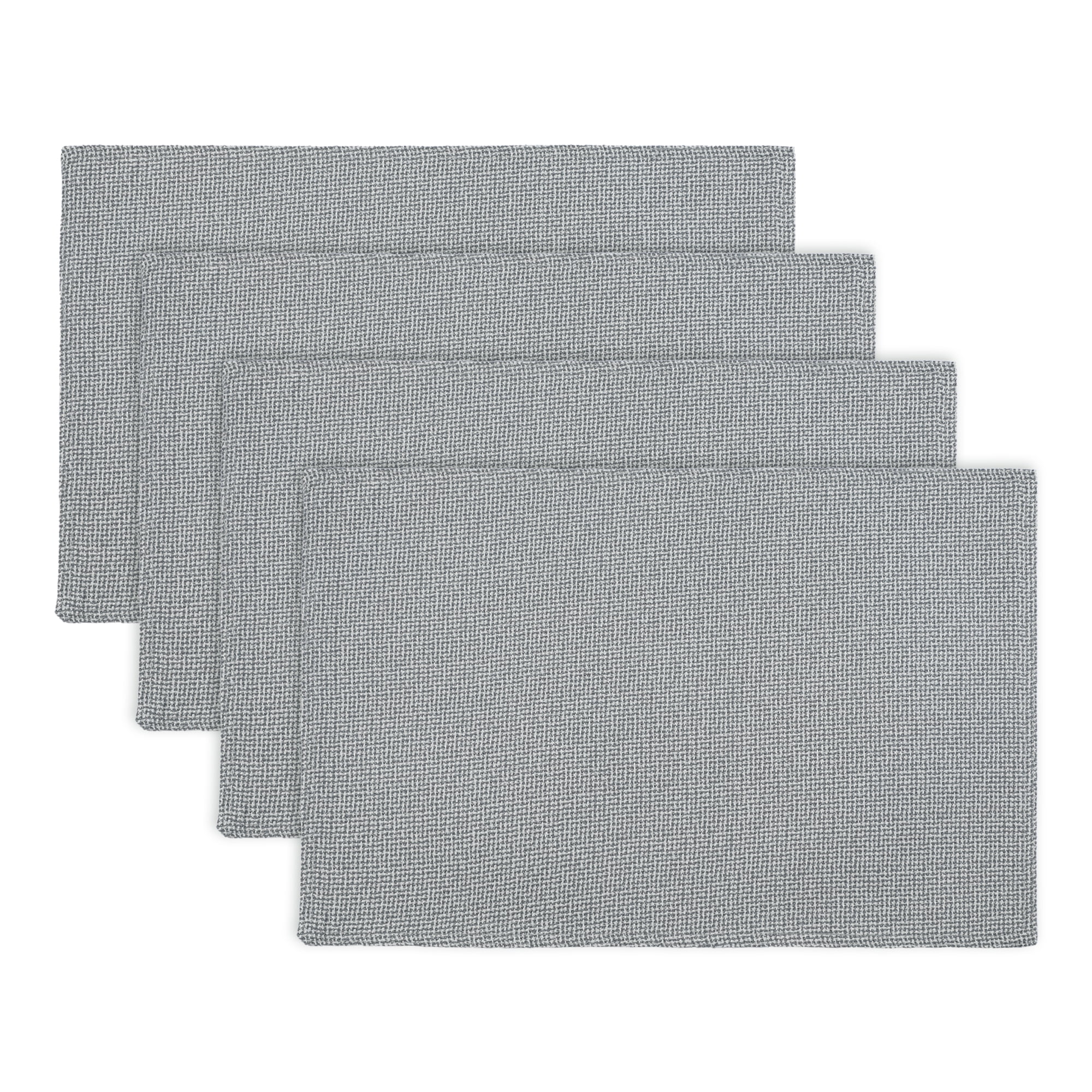 Unique Bargains Cotton and Linen 4Pcs Rustic Table Mats Dark Gray 18.1x11.8inch