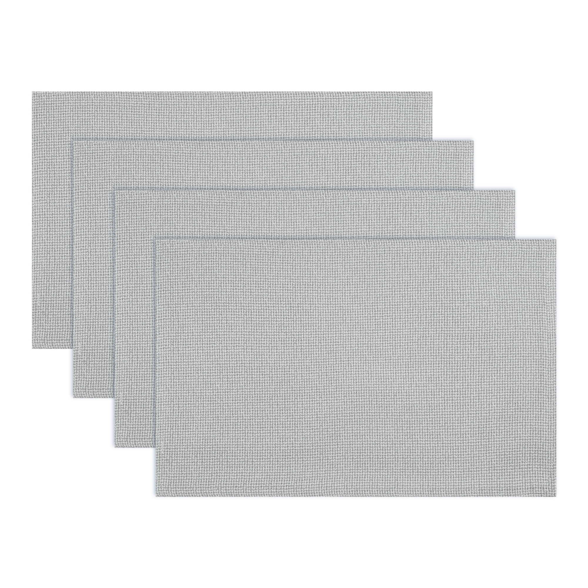 Unique Bargains Cotton and Linen 4Pcs Rustic Table Mats Light Gray 18.1x11.8inch