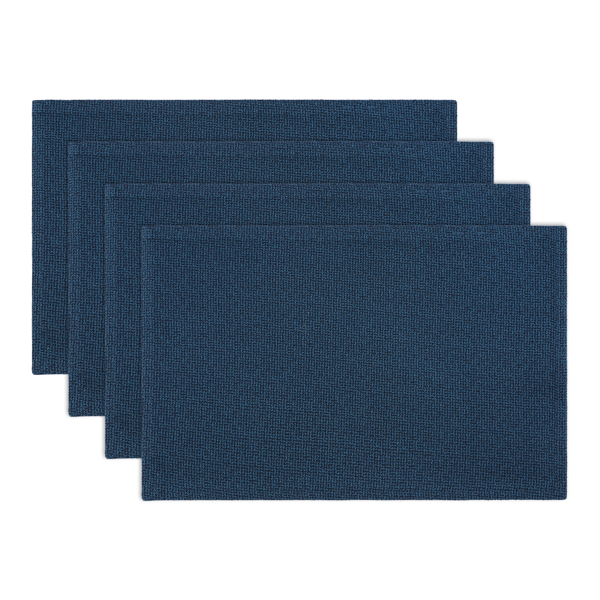 Unique Bargains Cotton and Linen 4Pcs Rustic Table Mats Royal Blue 18.1x11.8inch