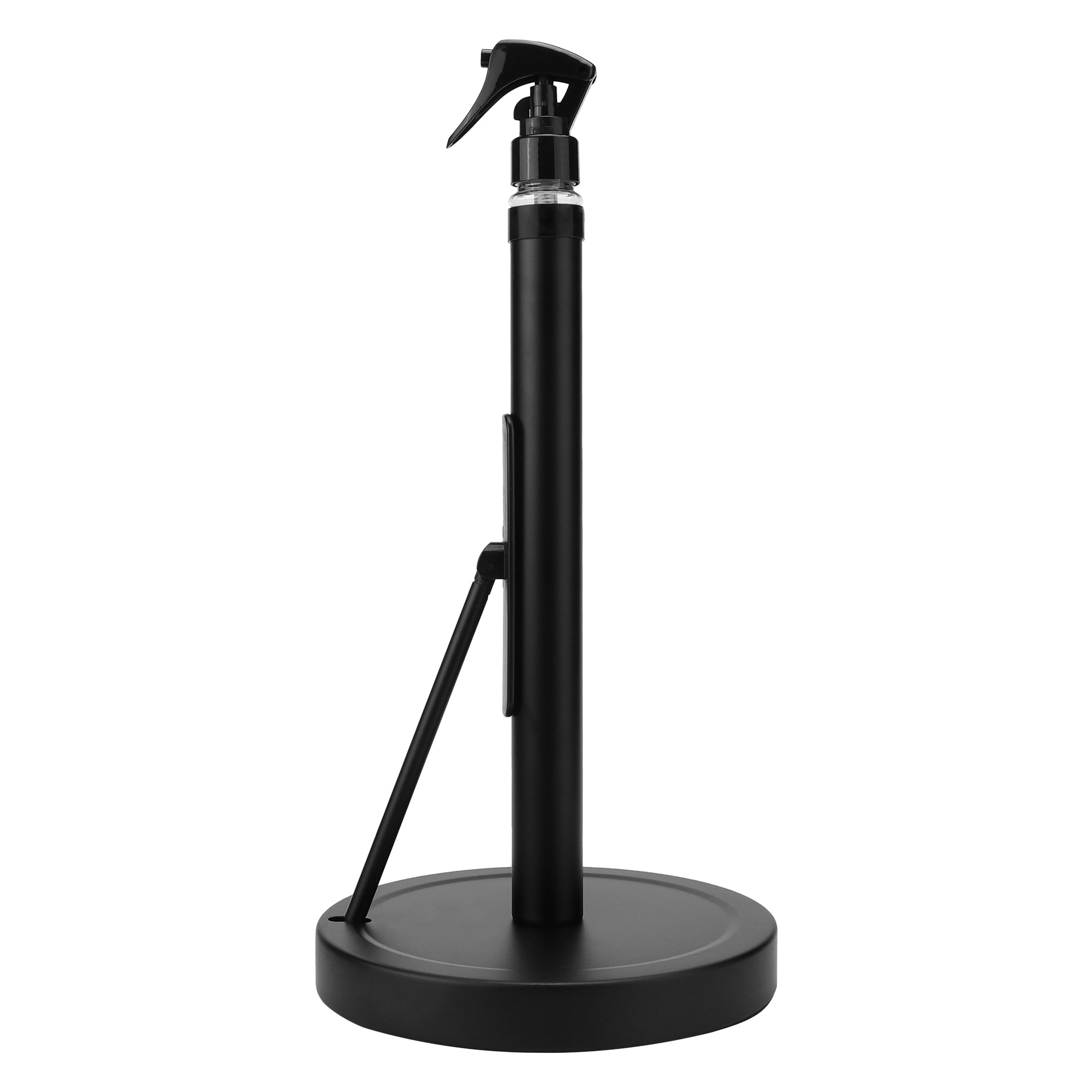 Unique Bargains Countertop Base Stainless Steel Paper Towel Holder Black 14.4x7.1inch