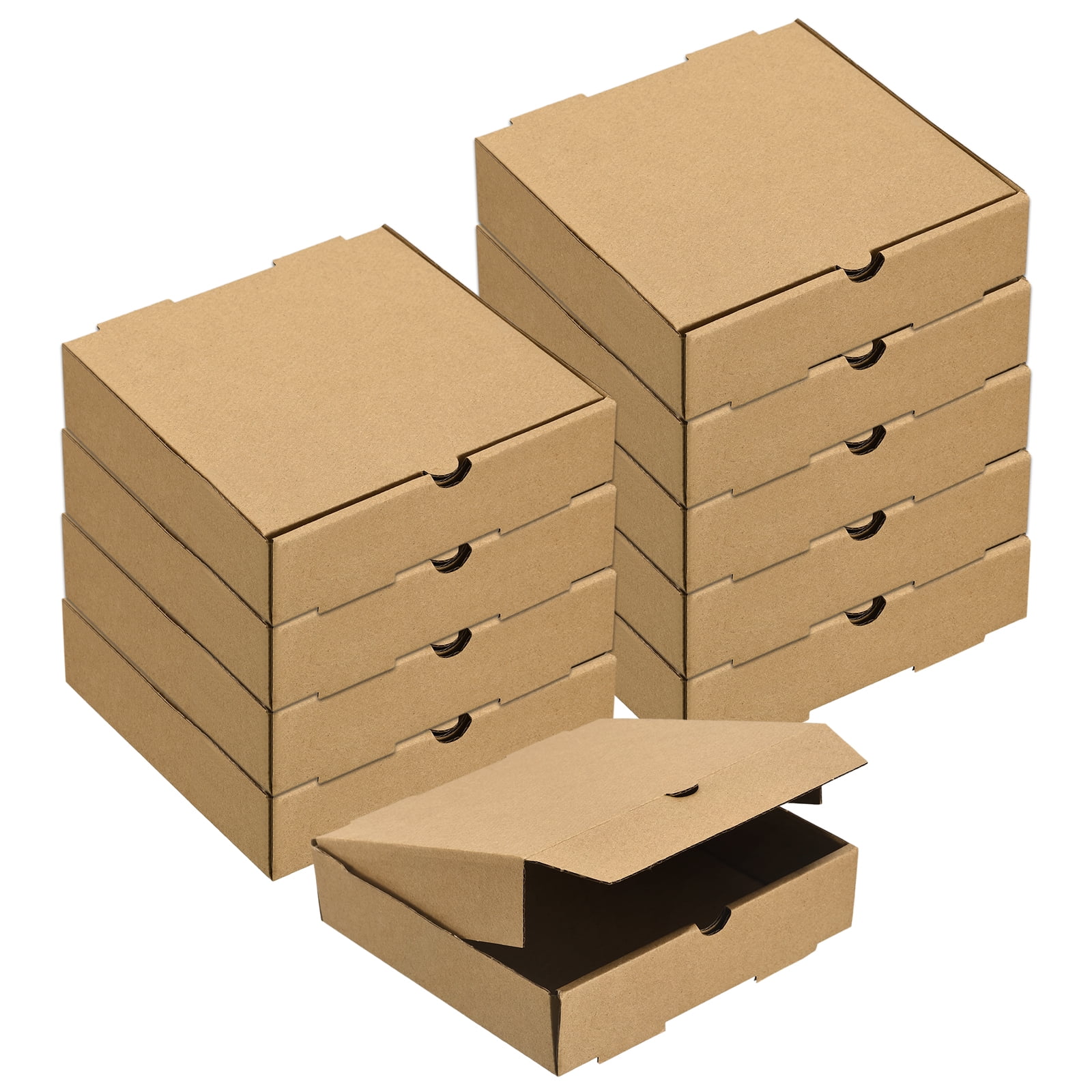 Unique Bargains Cowhide Paper Mini Pizza Boxes for Cake Cookies Pizza 10 Pcs