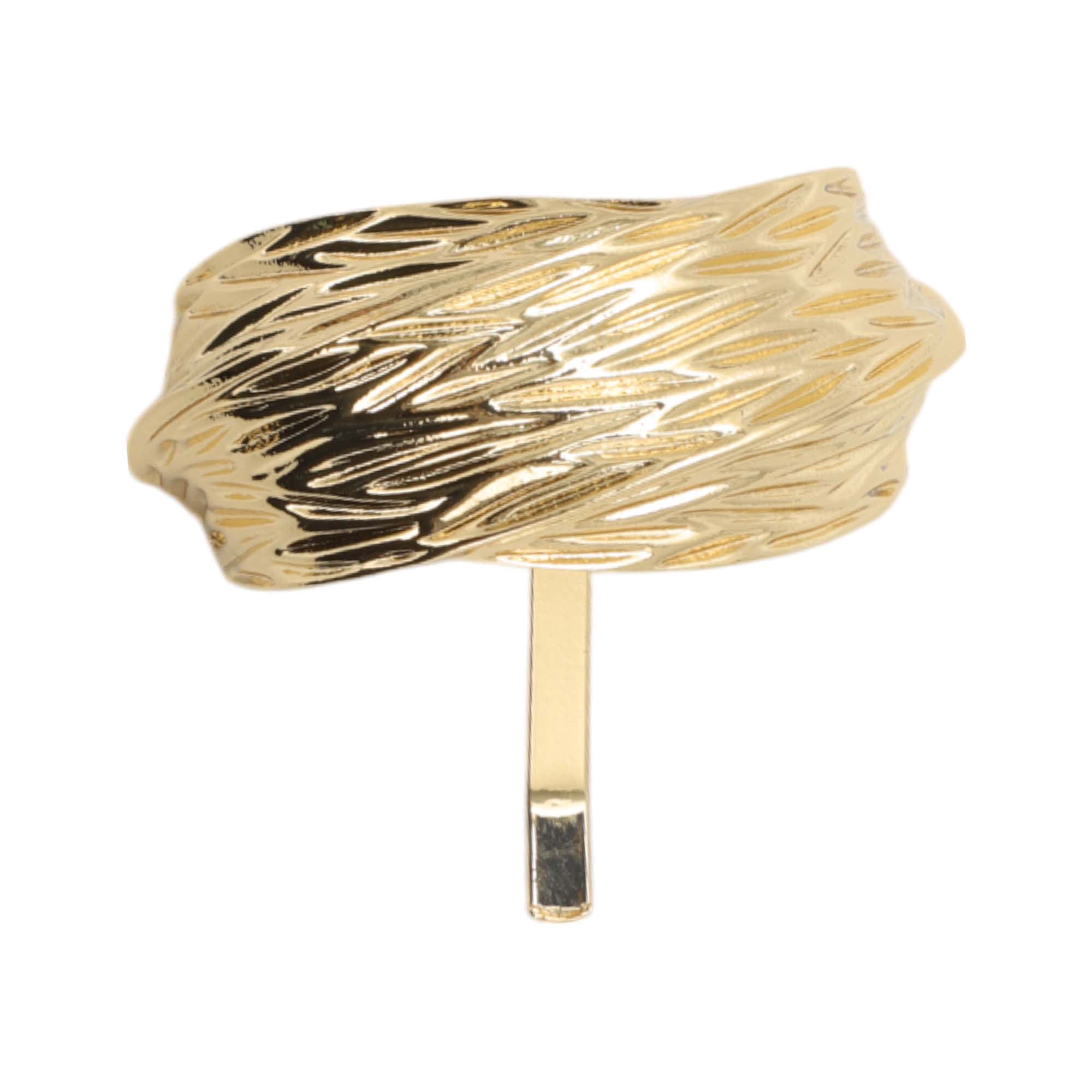 Unique Bargains Cross Stripes Ponytail Buckle Hair Clip for Women Gold Tone 1 Pc