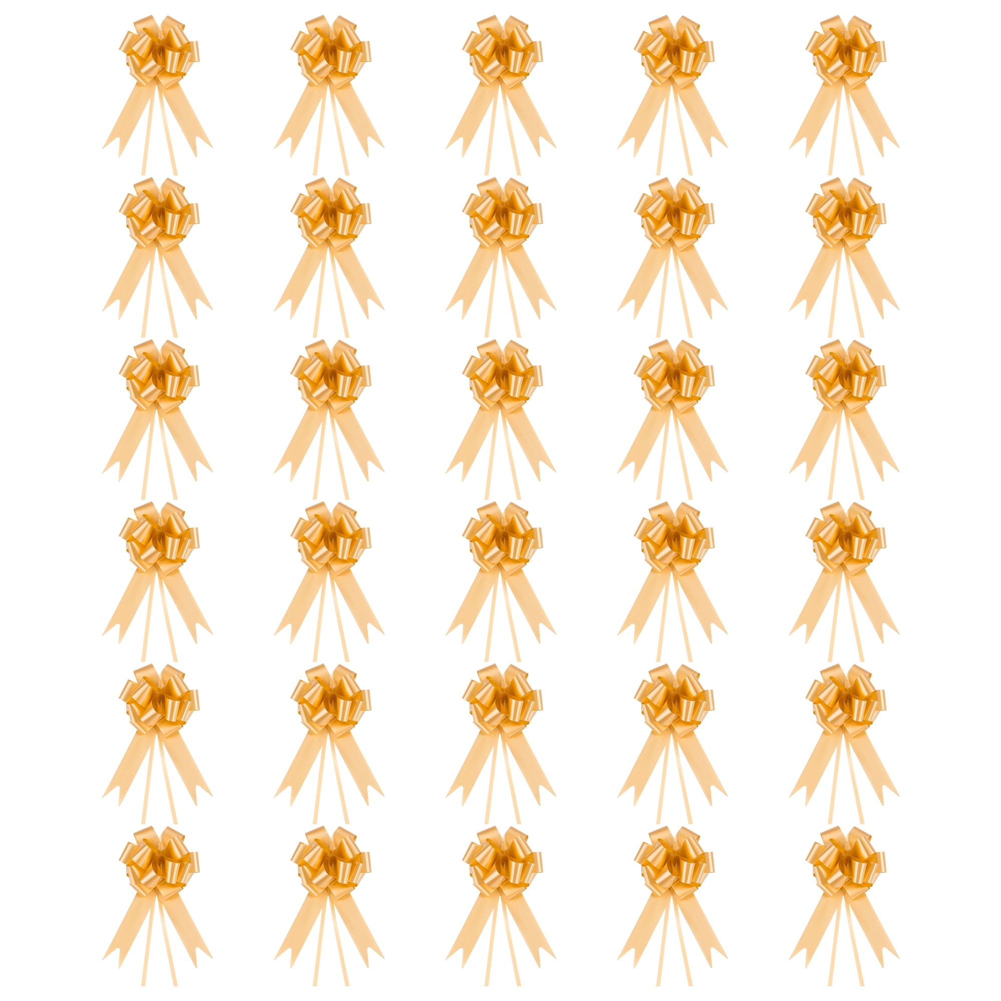 Unique Bargains Crush-Resistant Metallic Bows for Gift Wrapping and Decoration Gold