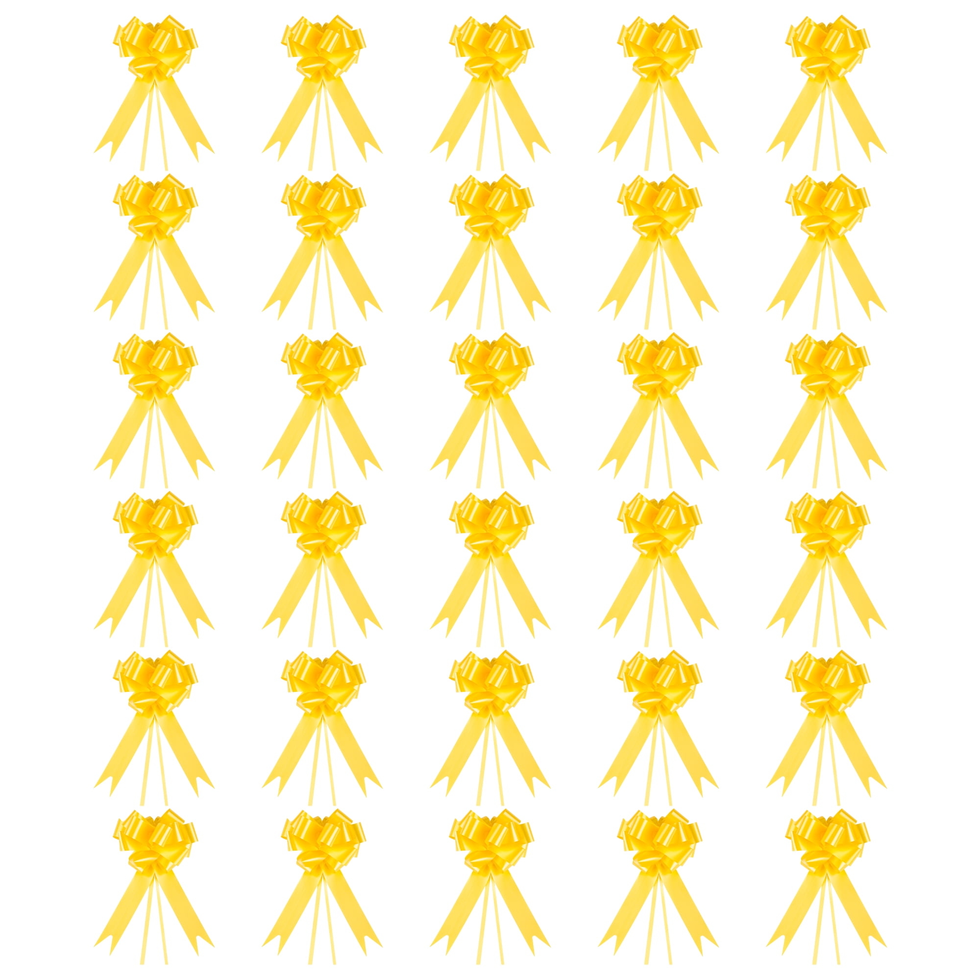 Unique Bargains Crush-Resistant Metallic Bows for Gift Wrapping and Decoration Yellow