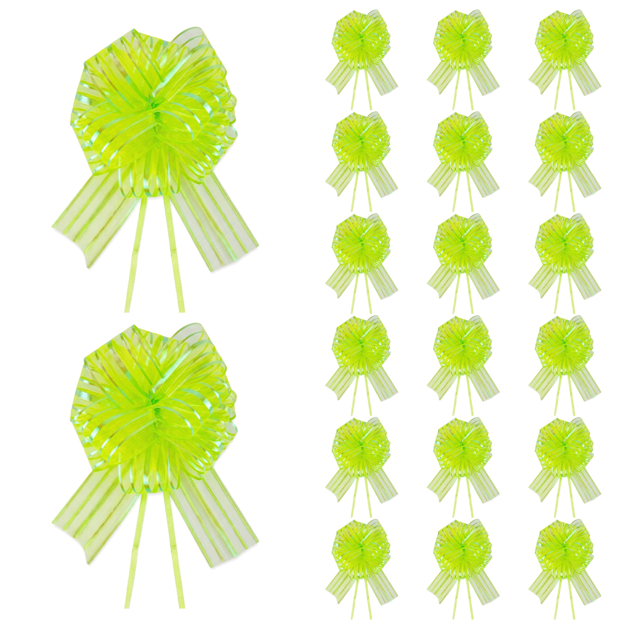 Unique Bargains Crush-Resistant Ribbon Bow for Birthday and Special Occasions Bright Green