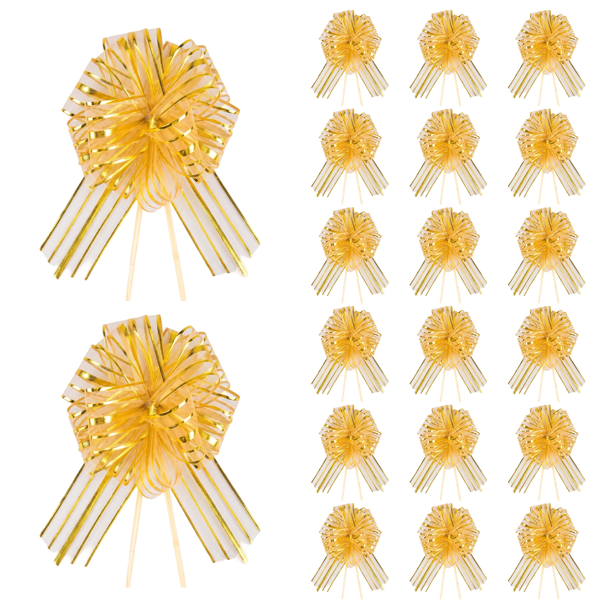 Unique Bargains Crush-Resistant Ribbon Bow for Birthday and Special Occasions Gold