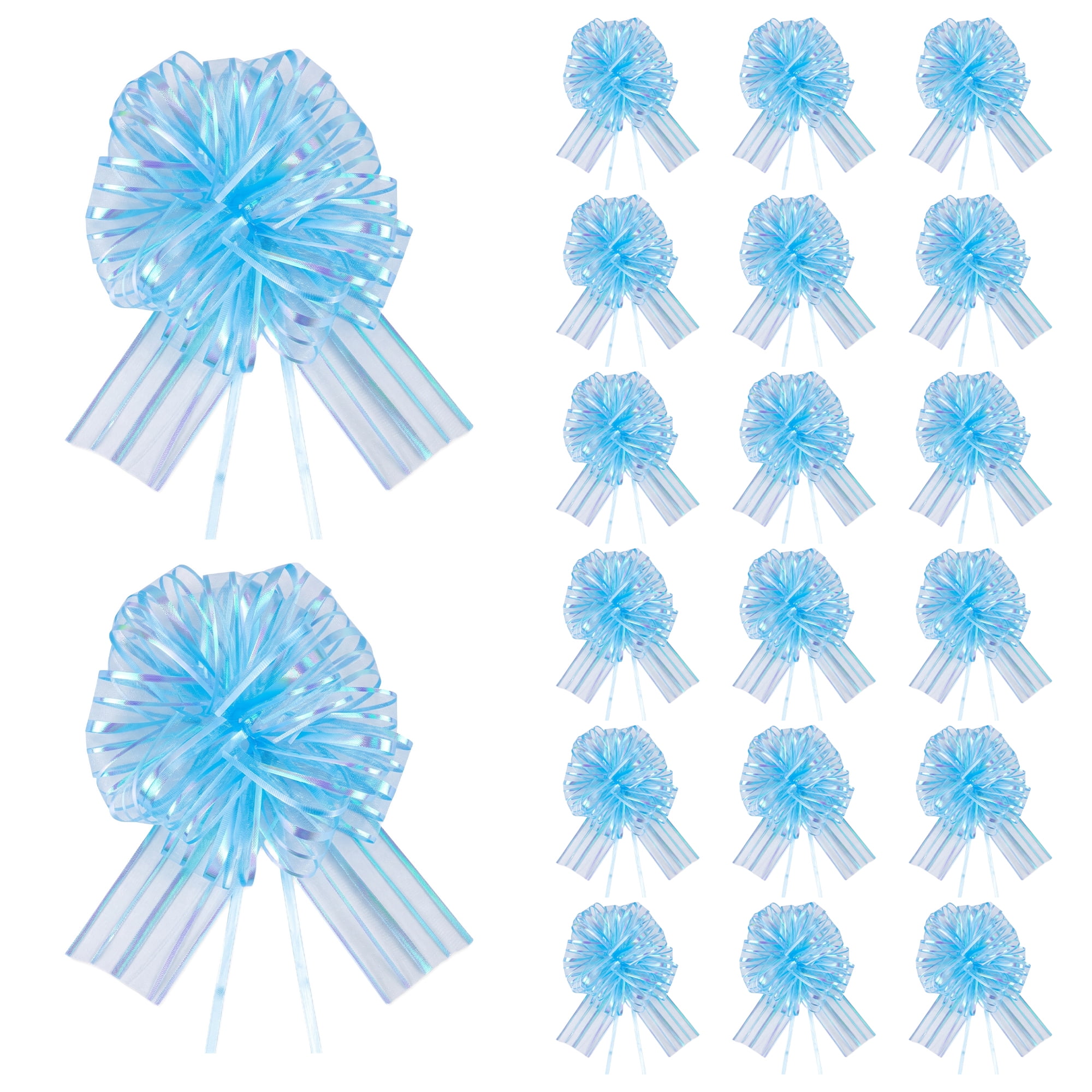 Unique Bargains Crush-Resistant Ribbon Bow for Birthday and Special Occasions Light Blue
