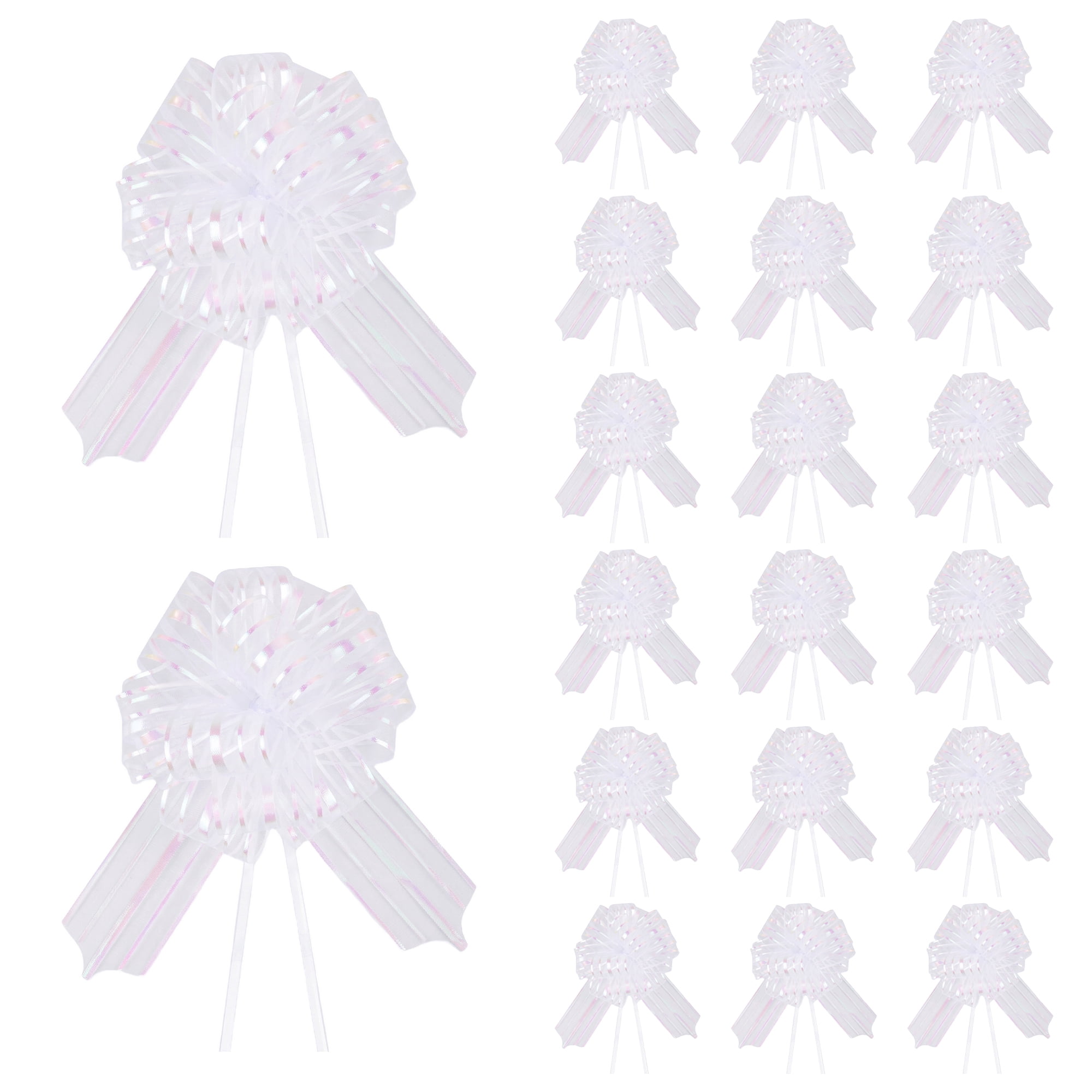 Unique Bargains Crush-Resistant Ribbon Bow for Birthday and Special Occasions White