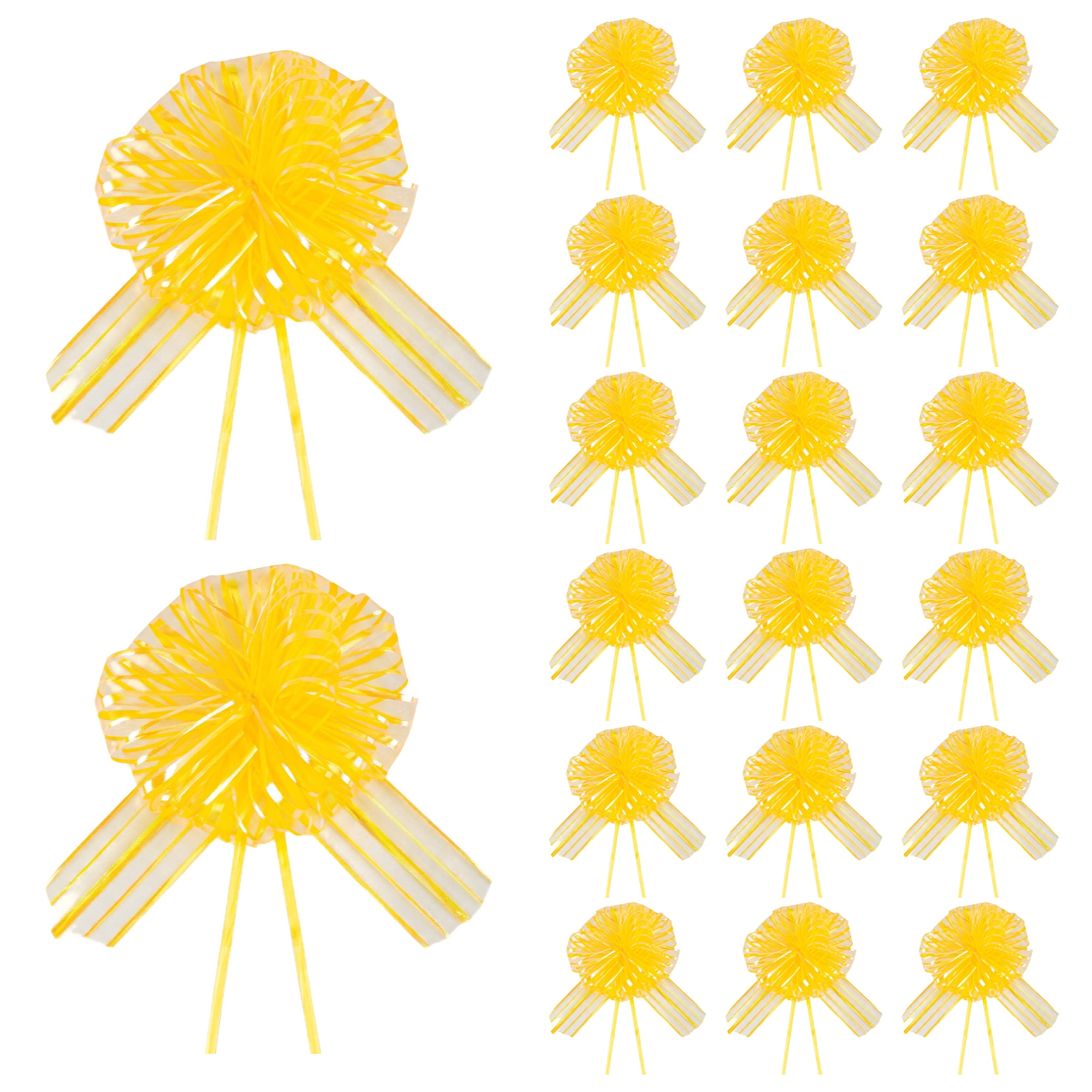 Unique Bargains Crush-Resistant Ribbon Bow for Birthday and Special Occasions Yellow