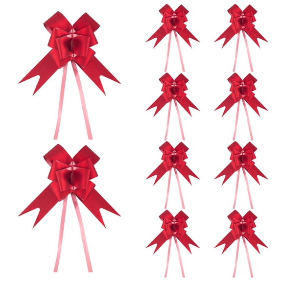Unique Bargains Crush-resistant Metallic-finish Ribbon Bow for Elegant Gift Wrapping Red