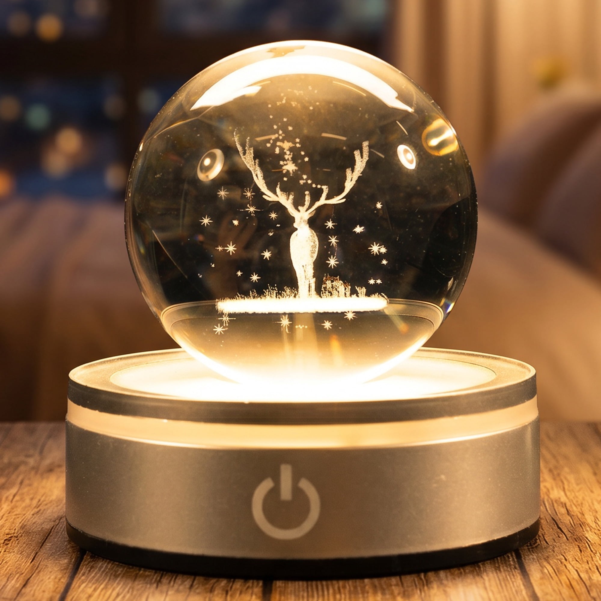 Unique Bargains Crystal Ball Figurine 3D Glass Ornament Blue E 2.4" x 2.4" x 3.3"