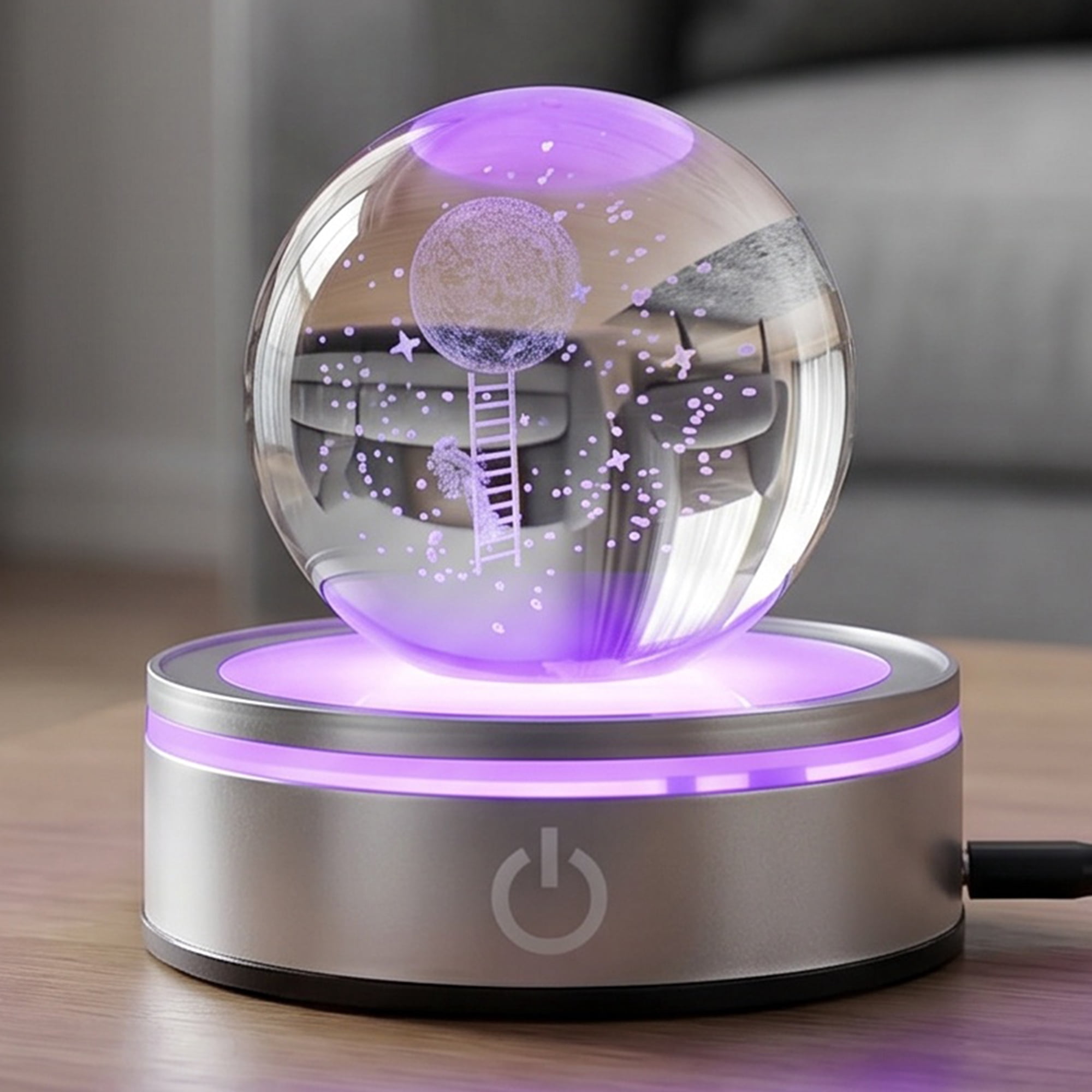 Unique Bargains Crystal Ball Figurine 3D Glass Ornament Green A 2.4" x 2.4" x 3.3"