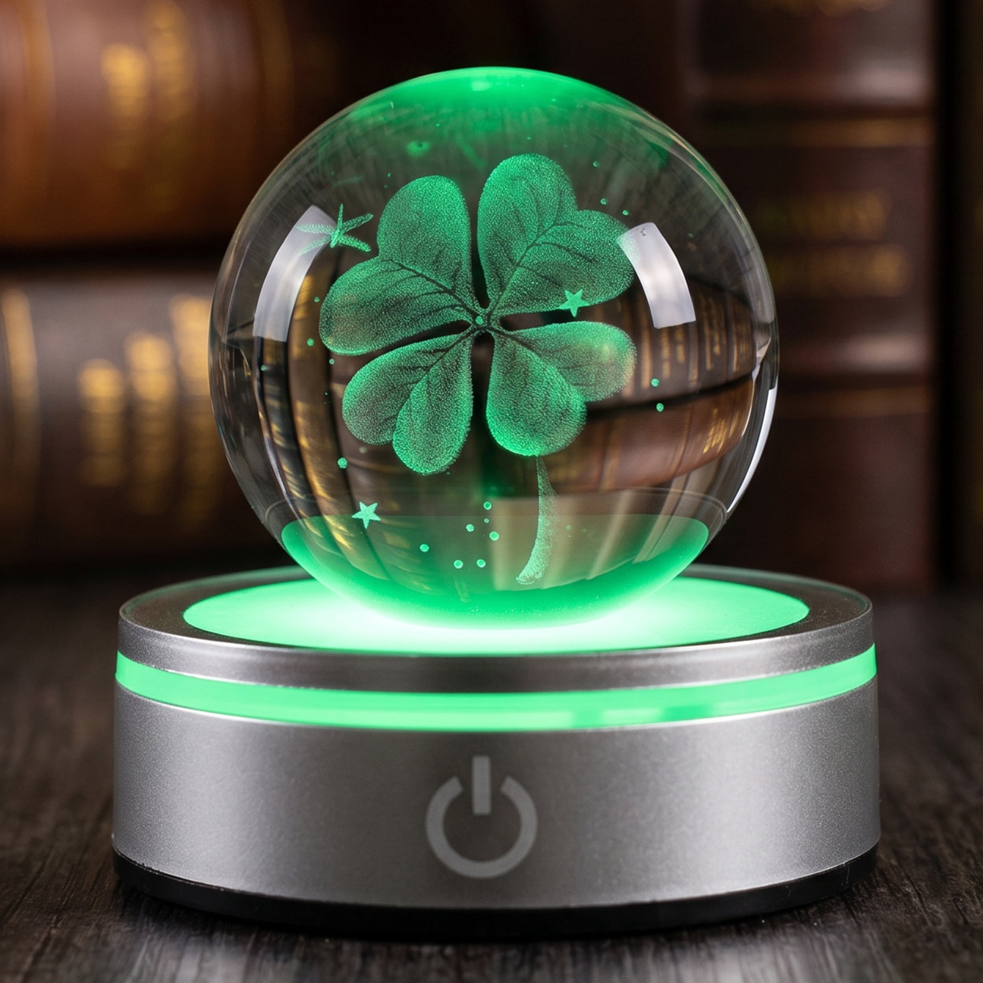 Unique Bargains Crystal Ball Figurine 3D Glass Ornament Green C 2.4" x 2.4" x 3.3"