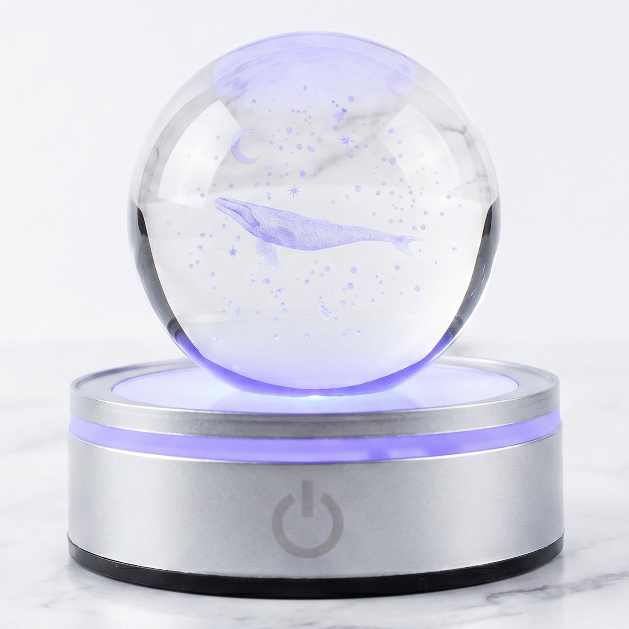 Unique Bargains Crystal Ball Figurine 3D Glass Ornament Pink D 2.4" x 2.4" x 3.3"