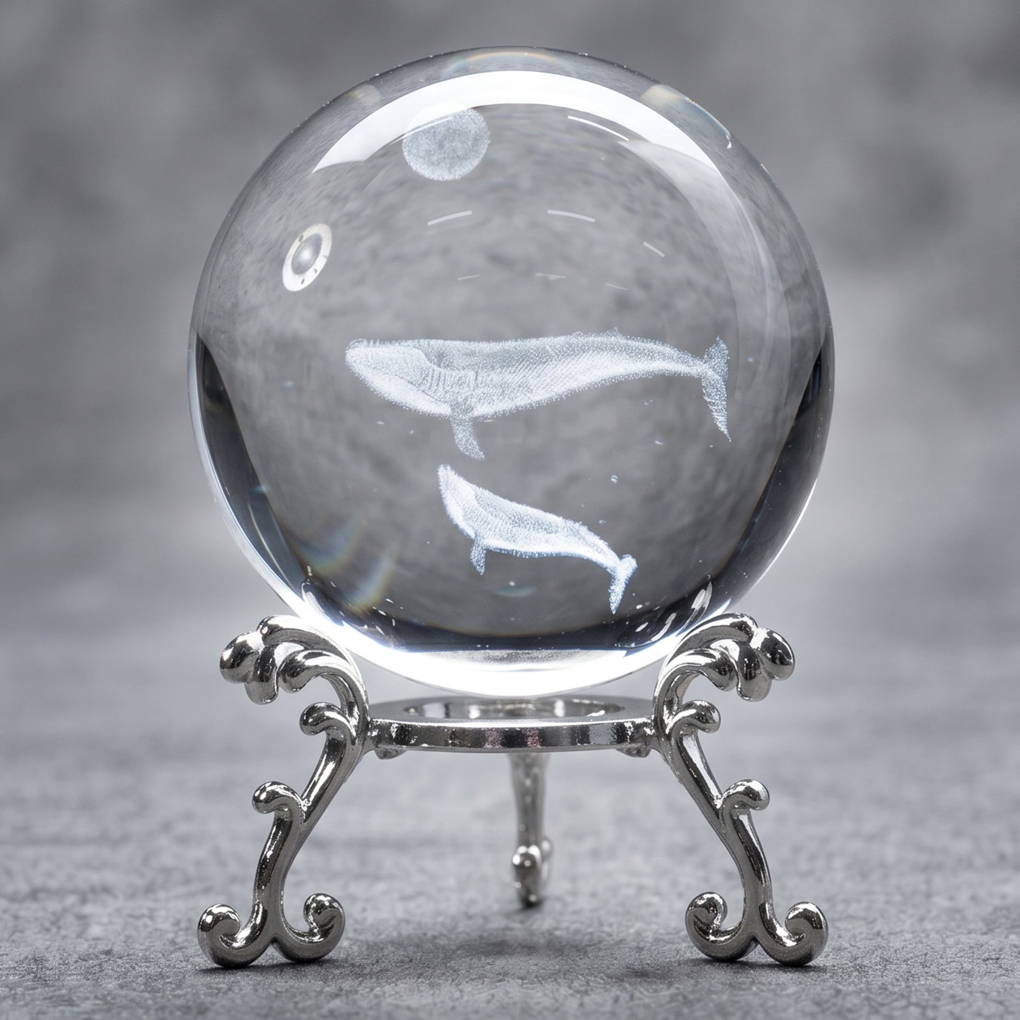 Unique Bargains Crystal Ball Figurine 3D Glass Paperweight with Base Clear Style L