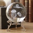 thumbnail image 1 of Unique Bargains Crystal Ball Figurine 3D Glass Paperweight with Base Clear Style N, 1 of 7
