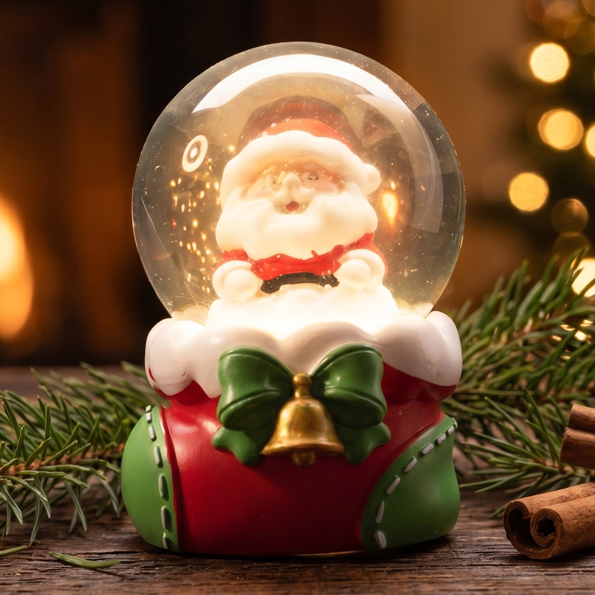 Unique Bargains Crystal Ball Shatterproof LED Glitter Snow Globe Red N 2.6" x 2.6" x 3.7"