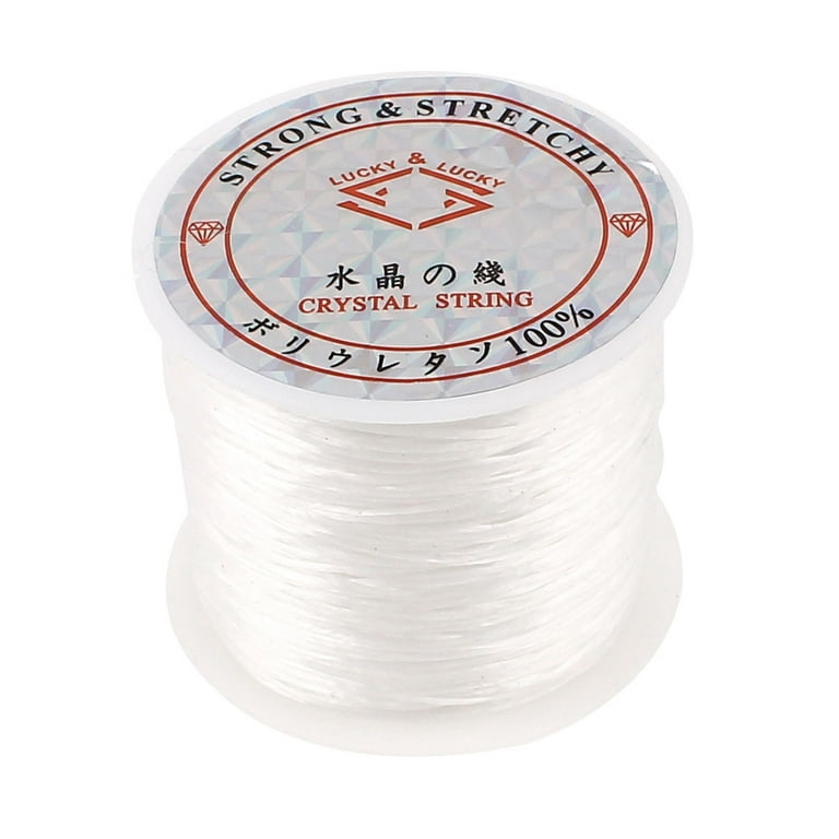 Unique Bargains Crystal Elastic Stretchy Beading String Cord Thread Jewelry  Craft Line White 60M School Supplies 