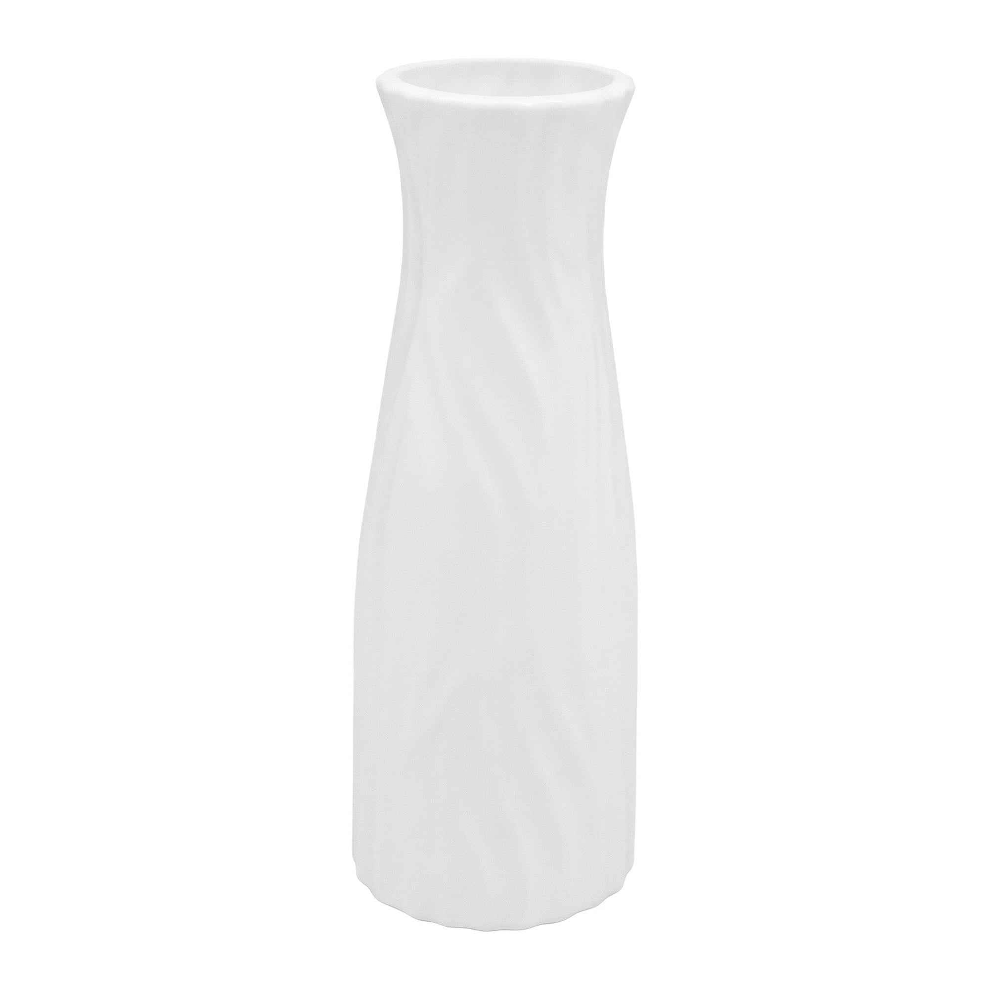 Unique Bargains Crystal Floral Slim Bloom Vase for Blossoms White 2.8"L x 2.8"W x 7.9"H