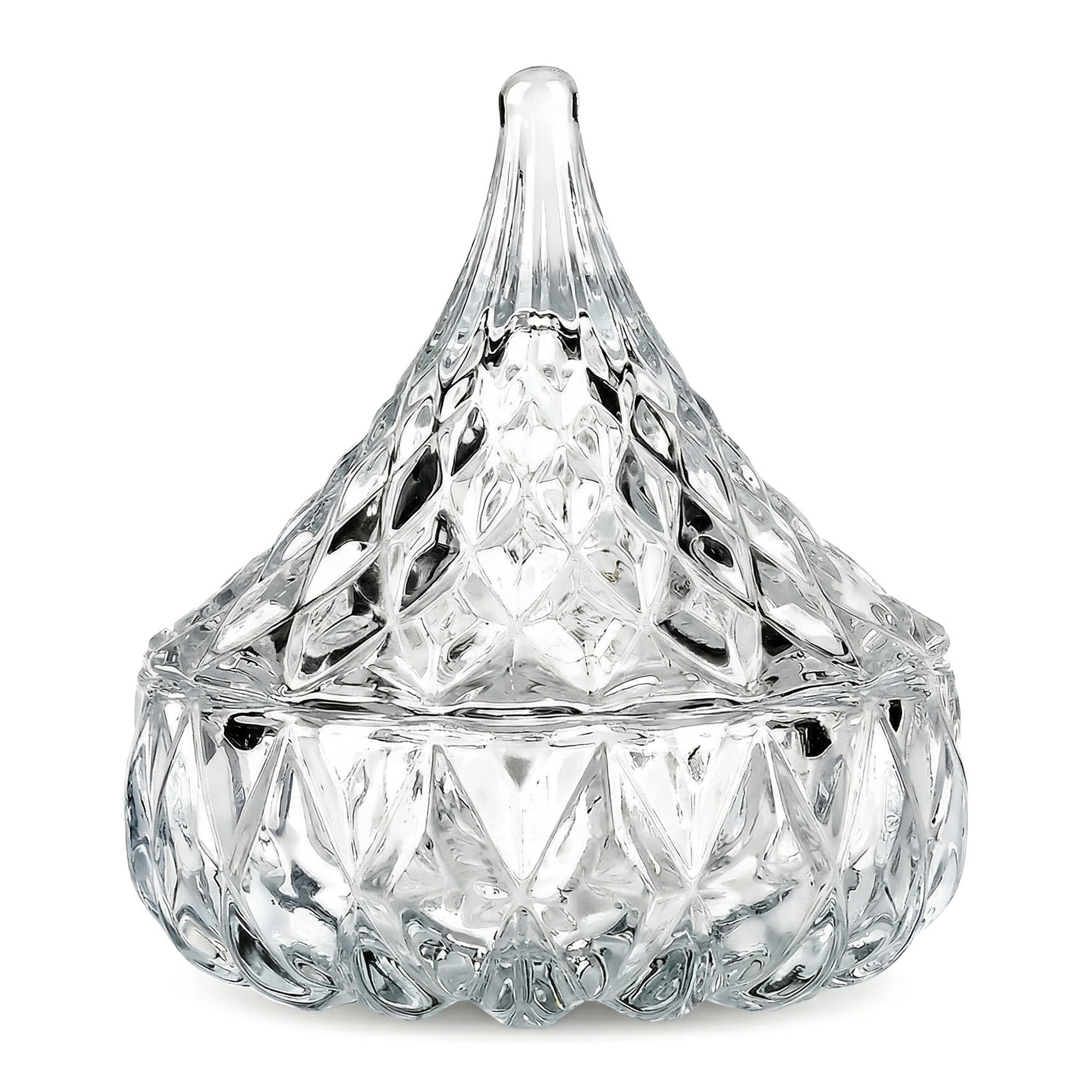 Unique Bargains Crystal Glass Storage Jar with Lid Decorative Jewelry Trinket Box Clear