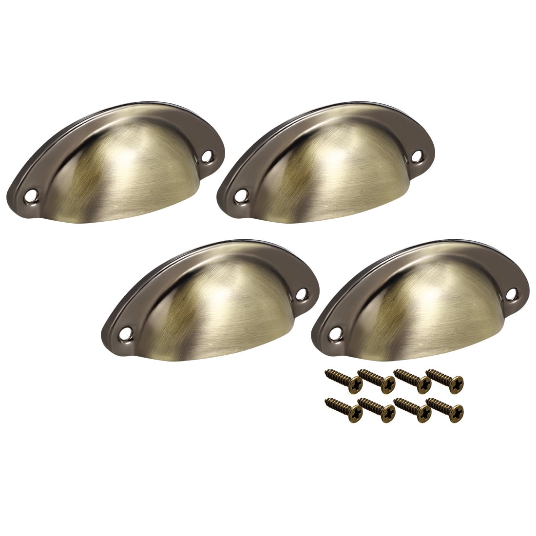 Unique Bargains Cup Pulls Carbon Steel Shell Pull Handles Bronze Tone for Dresser Kitchen