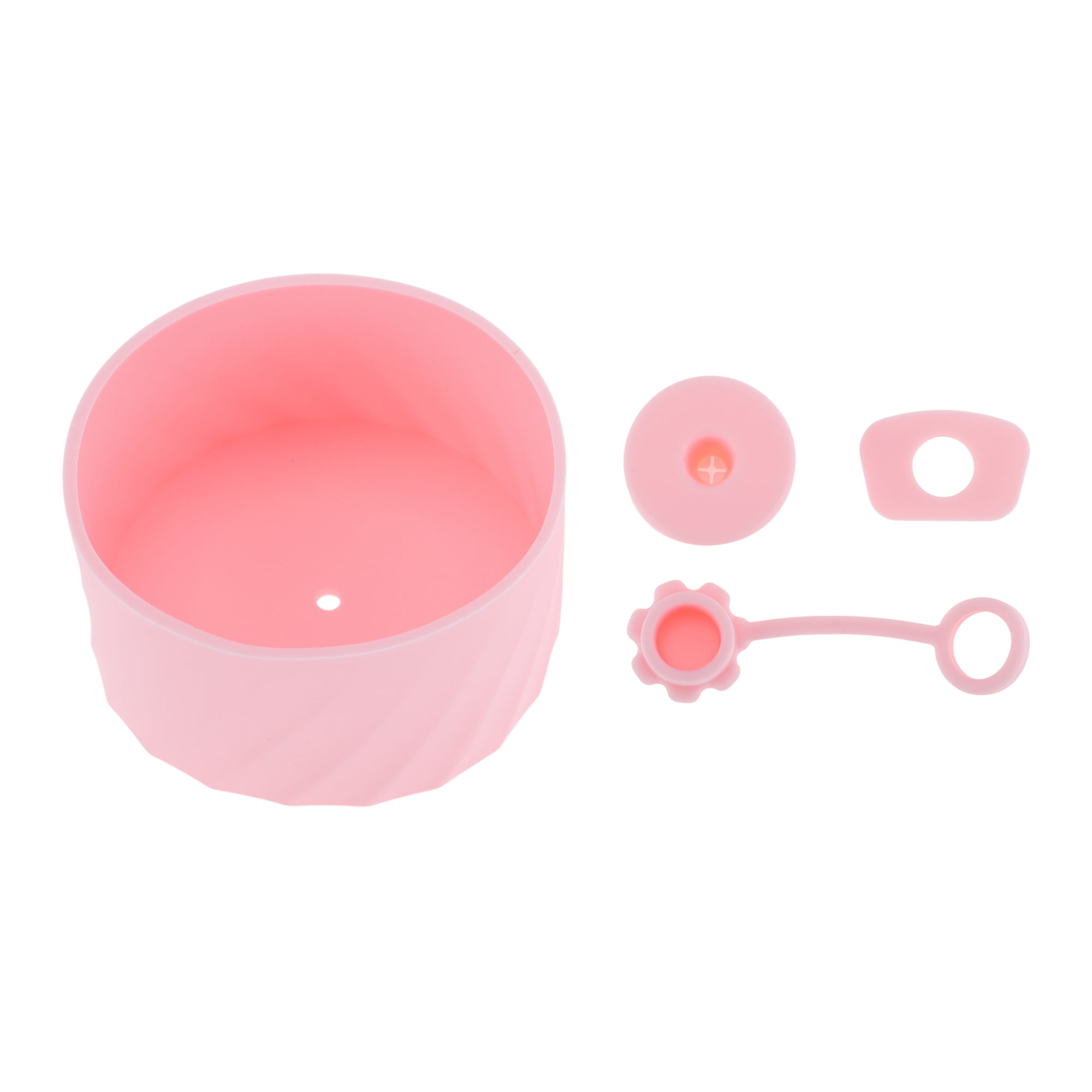 Unique Bargains Cup Sleeve and Straw Plug Set for Cup Accessories Pink