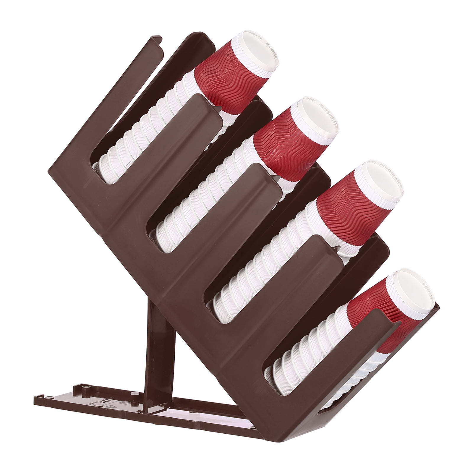 Unique Bargains Cup and Lid Holder Paper Dispenser Organizer for Coffee Station Brown