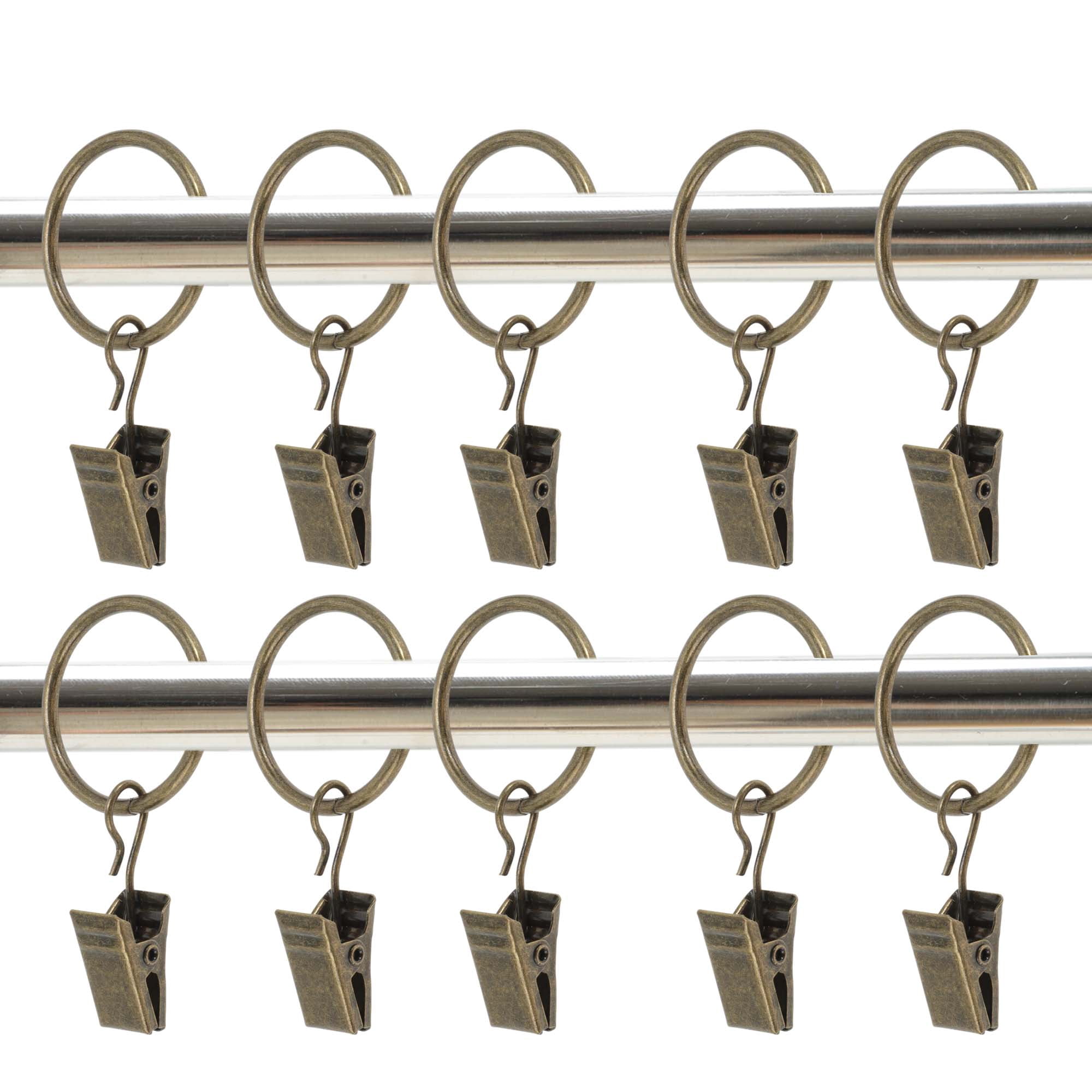Unique Bargains Curtain Rings Iron Drapery Rings Bronze Thick 0.1" Inner D.1"