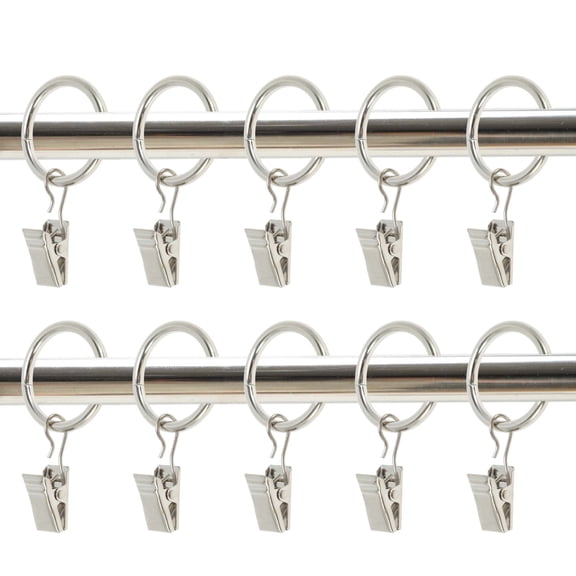 Unique Bargains Curtain Rings Iron Drapery Rings Grey Thick 0.12" Inner D.1.38"